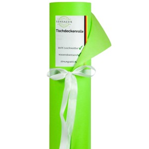 Sensalux Vlies-Tischdeckenrolle, 1,5 m x 25 m, apfelgrün, mit weißem Band
