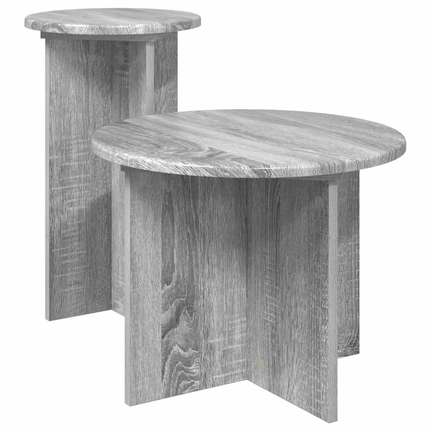 vidaXL Beistelltisch-Set 2 Stk Graues Sonoma Holzwerkstoff 8001034
