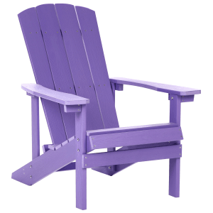 Violettfarbener Beliani Gartenstuhl (88x75x88 cm) aus Kunstholz mit Armlehnen.