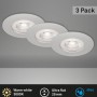 Brilo LED-Einbauleuchte Kulana 3er-Set, chrom-matt, warmweiß. Einbaustrahler für Bad & Wohnraum.