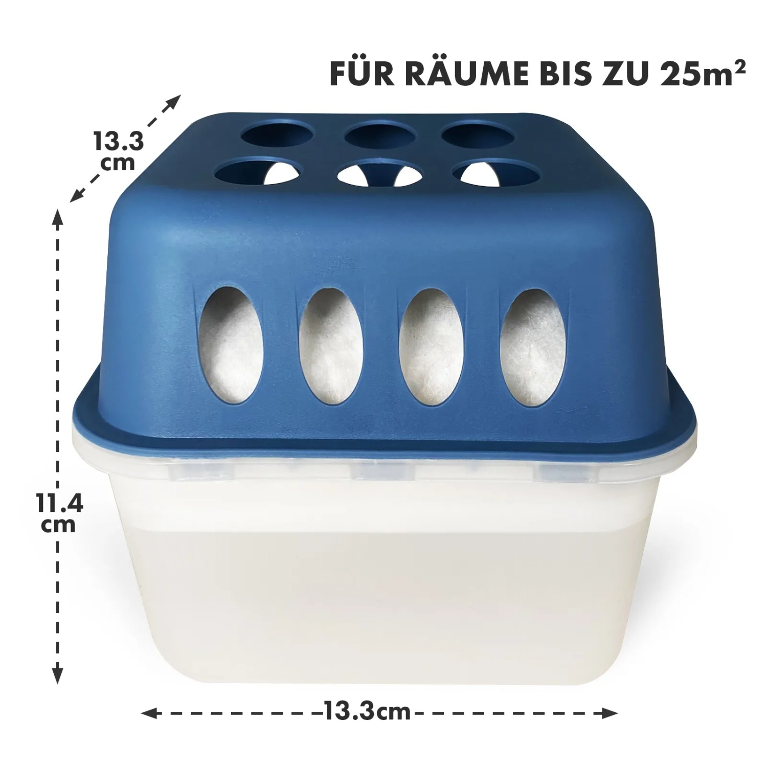 Blauer KARAT Hava Luftentfeuchter aus Kunststoff, 13,3 cm, für Räume bis 25m². Schützt vor Feuchtigkeit & Schimmel.