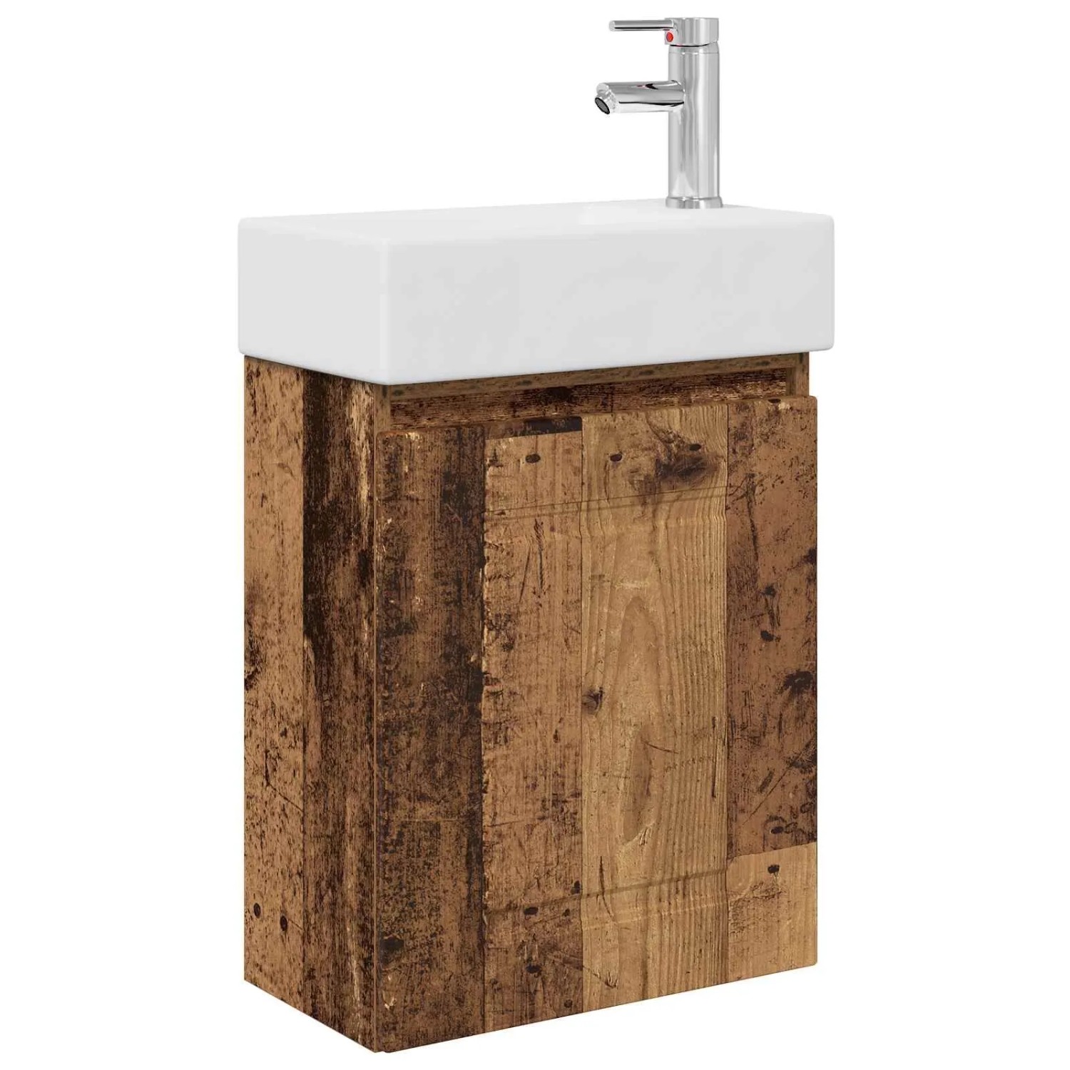 vidaXL Badezimmer Waschtischunterschrank mit Wasserhahn Altholz 889479