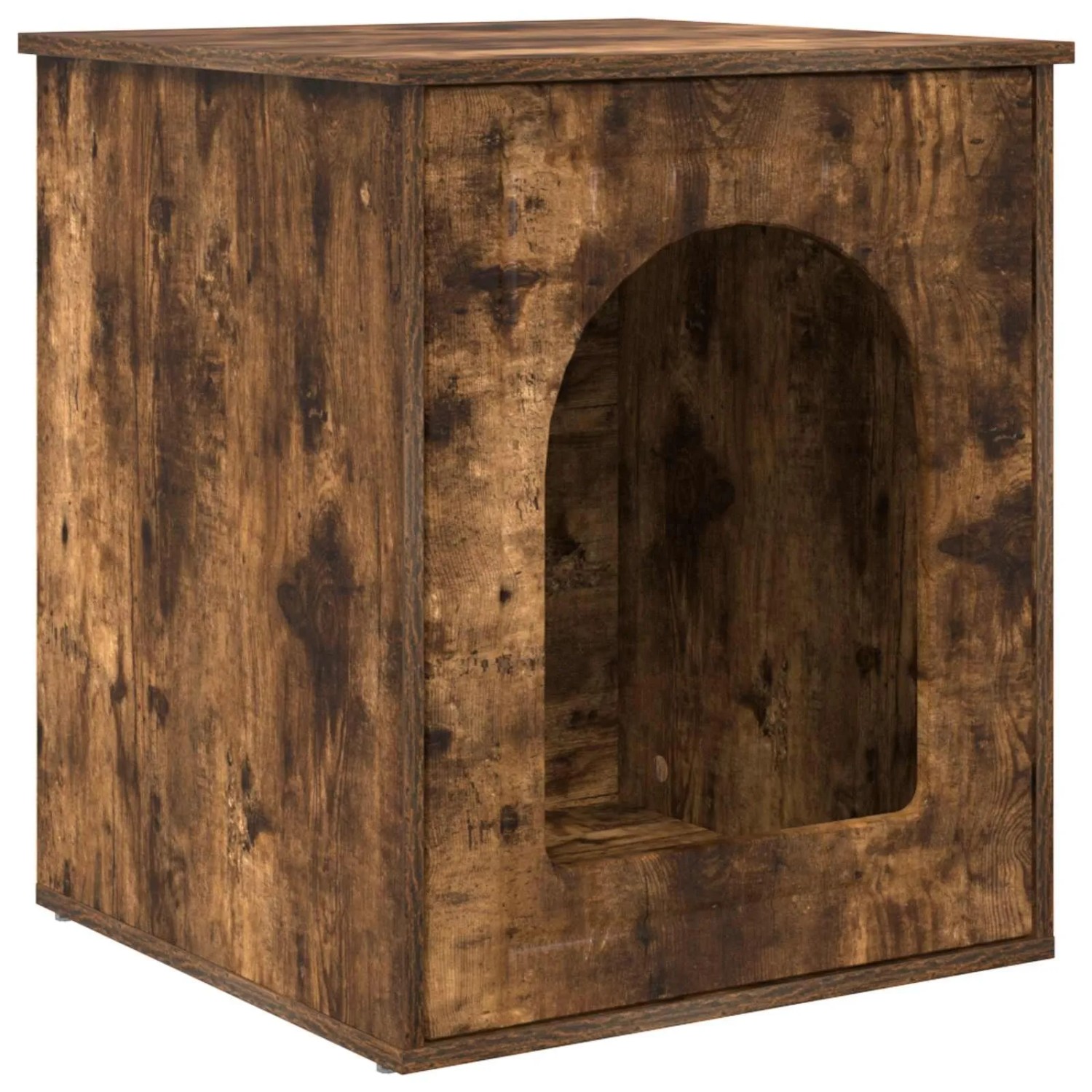 vidaXL Katzenhaus Geräucherte Eiche 53 x 52 x 62 cm Holzwerkstoff 8000712