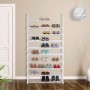 Relaxdays Schuhregal Stahl Weiß Erweiterbar 175,5 cm x 93 cm x 30,5 cm 4,2 kg_2