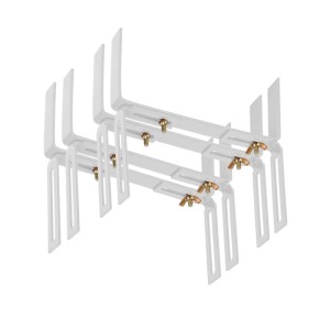 BigDean 4 Stück Blumenkastenhalter Weiß Standard H Form Kasten Halter Balkonkastenhalter