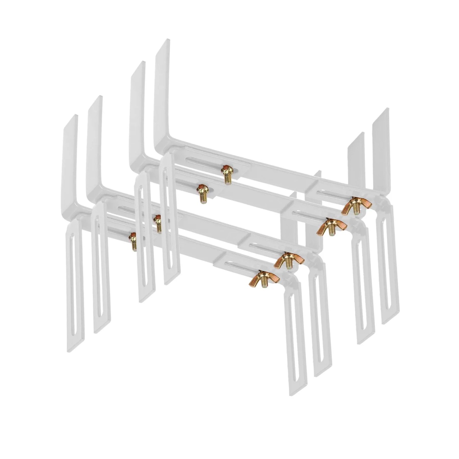 BigDean 4 Stück Blumenkastenhalter Weiß Standard H Form Kasten Halter Balkonkastenhalter