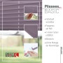 Fliederfarbenes Plissee 90x210 cm, blickdicht, ohne Bohren mit Klemmfix-System.