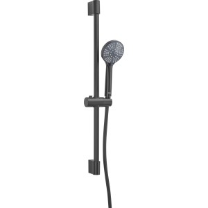 Modernes baliv Duschbrauseset DBS-70.181 Schwarz Matt mit Handbrause, Schlauch und Duschstange.