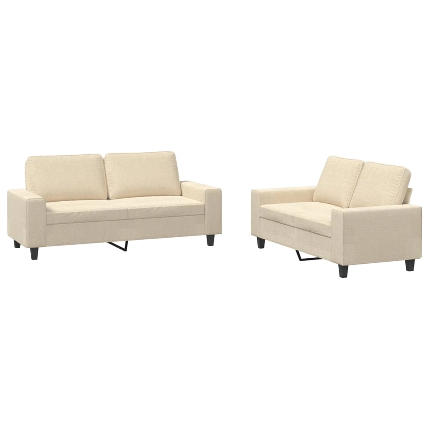 vidaXL 2-Tlg Sofagarnitur Creme Stoff 3201884 günstig online kaufen