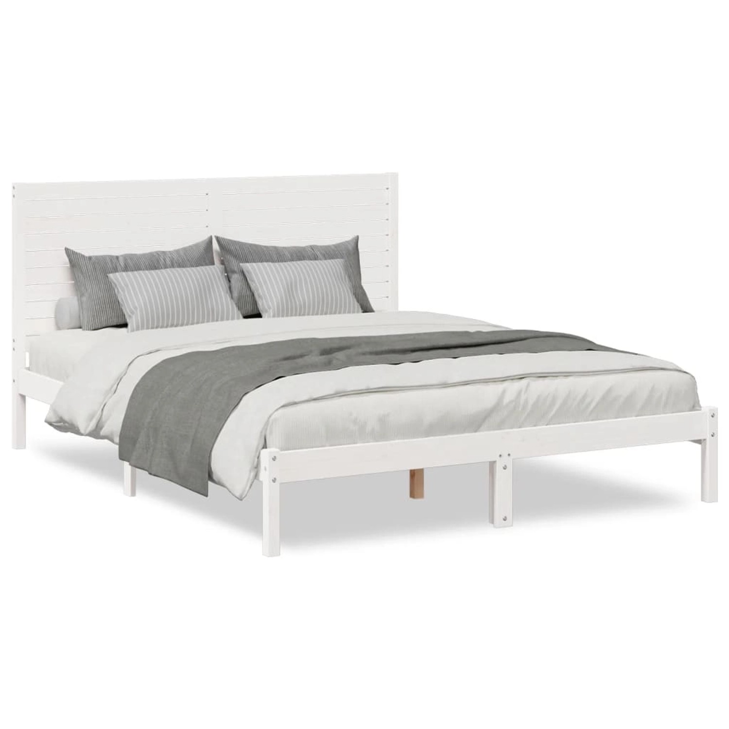 vidaXL Massivholzbett Extra Lang ohne Matratze Weiß 160x210 cm 3309302 günstig online kaufen