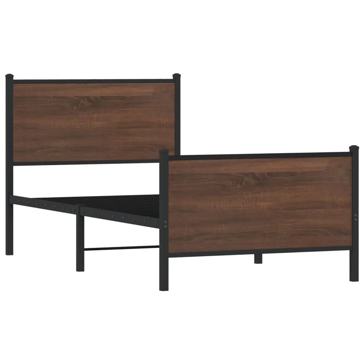 vidaXL Metallbett ohne Matratze Braun Eichen-Optik 90x200 cm 4007776