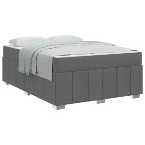 vidaXL Bettrahmen mit Matratze Dunkelgrau 160 x 200 cm Stoff 3398294