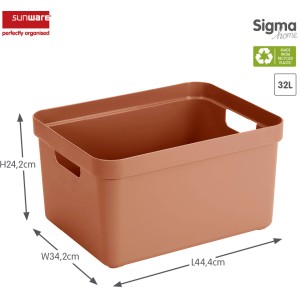 Sunware Aufbewahrungsbox Sigma Home 32 l Terra, Kunststoffbox mit Griffen