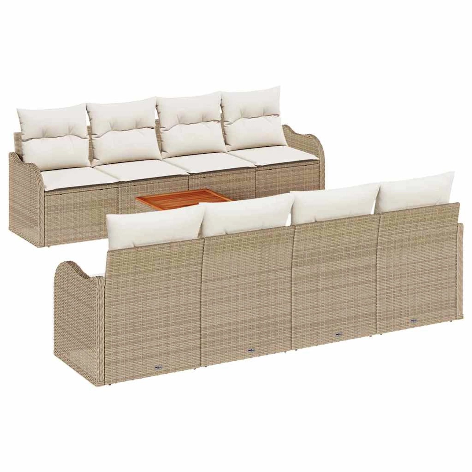vidaXL Garten-Sofa-Set 9-Tlg Beige Weiß 3356097 günstig online kaufen