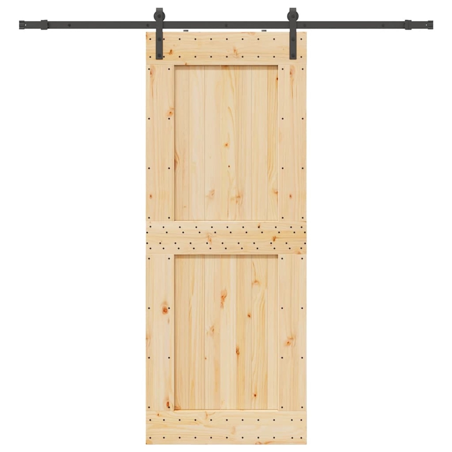 vidaXL Schiebetür mit Beschlag 90x210 cm Massivholz Kiefer 3332709 günstig online kaufen