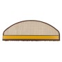 Braune, halbrunde KARAT Shaggy Stufenmatte Sphinx Hochflor 23,5x65cm für Treppen.