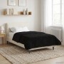 Schwarze vidaXL Sommerdecke (140x200 cm) aus Mikrofaser und Teddy-Fleece auf einem Bett.