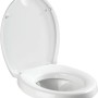 Wenko WC-Sitz Secura Comfort mit Sitzflächenerhöhung, weiß, Deckel geöffnet.