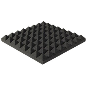 Dunkelgrauer Softpur Pyramidenschaum Akupur 400x400x30 mm zur Schallisolierung.
