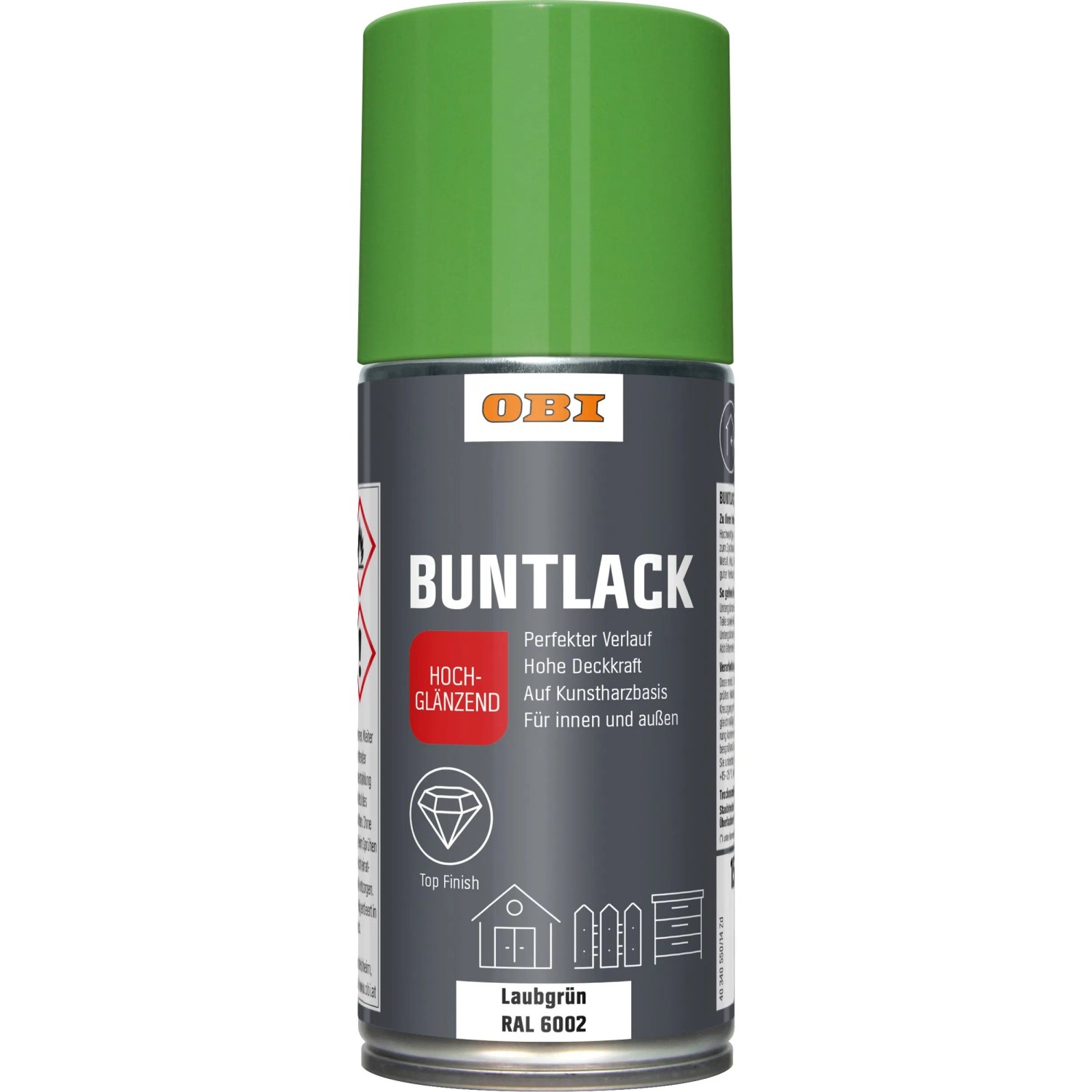 OBI Buntlack Spray RAL 6002 Laubgrün hochglänzend 150 ml