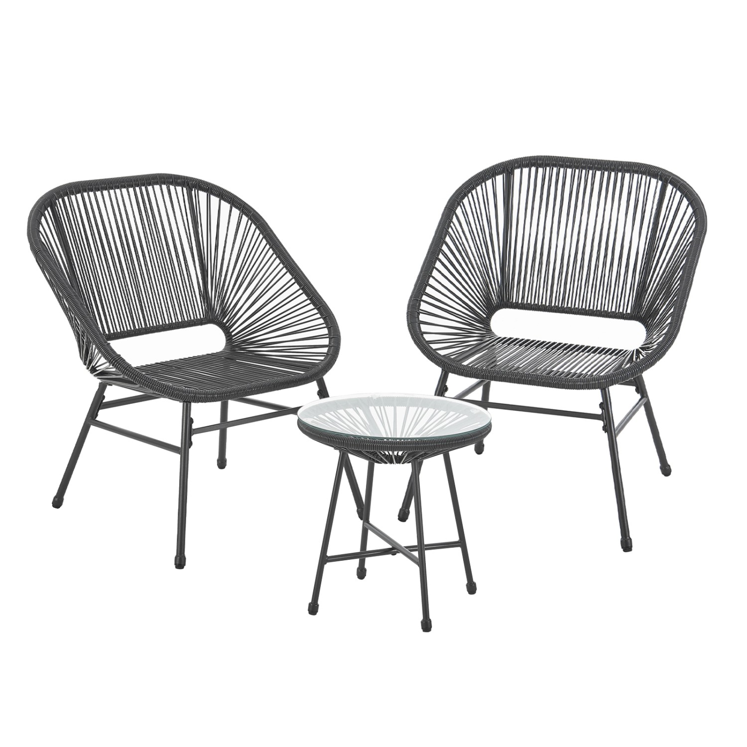 Svita Tulum Balkon-Möbel 3-tlg. Garten-Möbel Set Balkonstühle Mit Tisch Sch günstig online kaufen