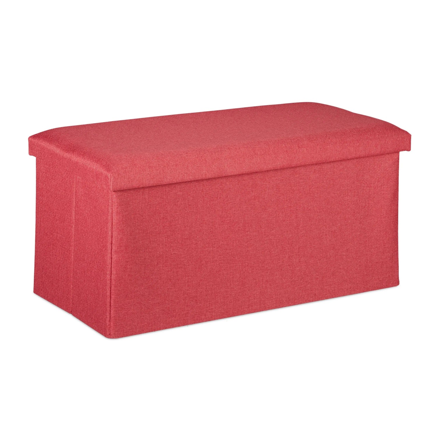 Relaxdays Sitzbank MDF Polyester Schaumstoff Dunkelrot Faltbar mit Stauraum 38 x 76,5 x 38,5 cm 3,9 kg