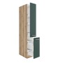 OPTIFIT Savona405 Apothekerschrank, 30 cm, Steingrün/Wildeiche, mit Auszügen und Metallschubkästen.