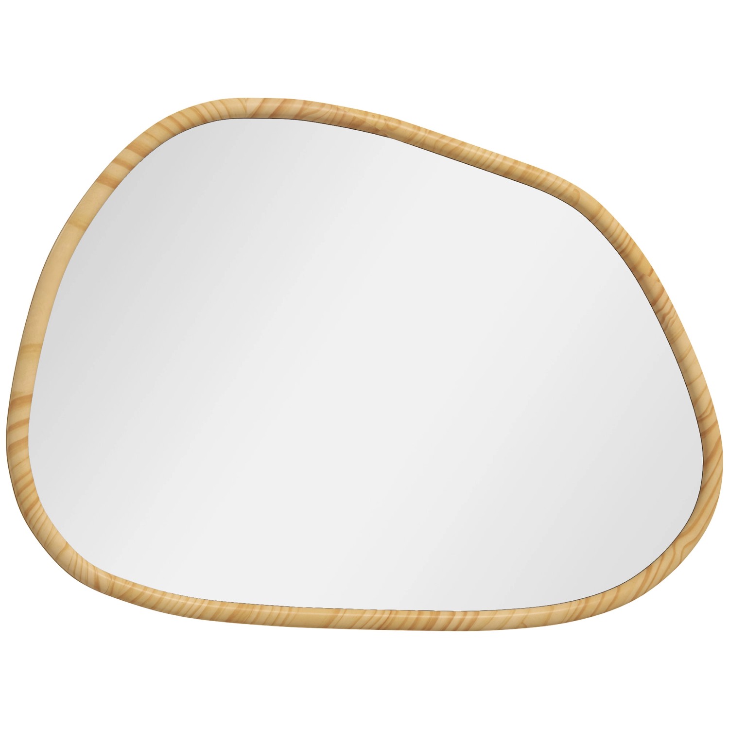 HOMCOM Asymmetrisch Wandspiegel 80 x 60 cm Flur Schlafzimmer Natur günstig online kaufen