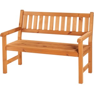 Honigbraune Wilk Gartenbank Borkum, 2-Sitzer aus FSC-Kiefernholz für Garten, Balkon oder Terrasse.