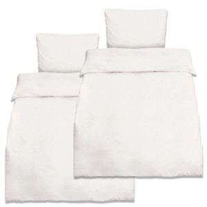 Beautissu Julie Bettbezug 155x220cm + Kissenbezug 80x80cm Weiß Renforcé 4tlg