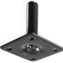 Schwarze Hettich Tischbein-Montageplatte 90x90 mm mit M10 Gewinde für Möbelbeine.