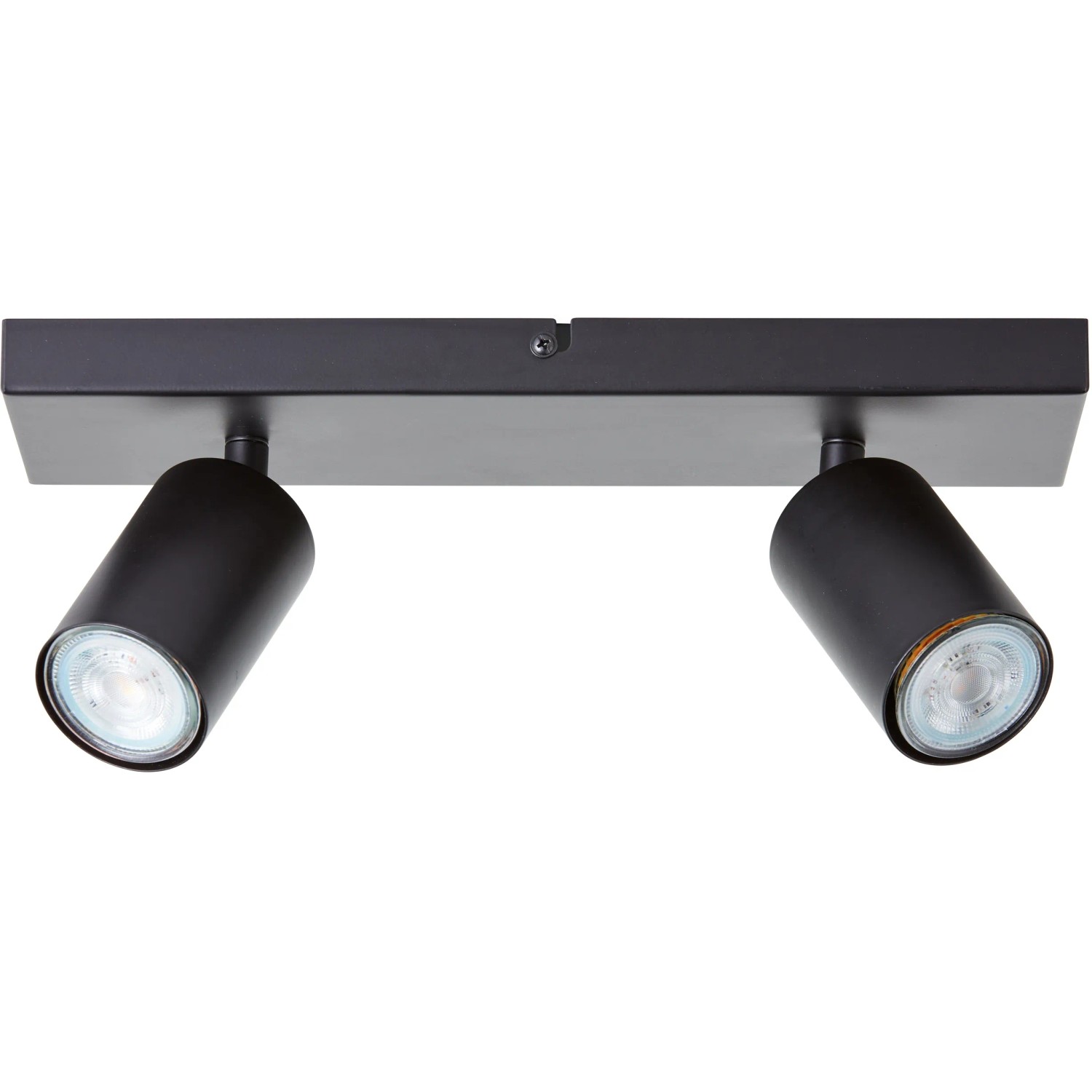 Schwarzer, matter LED-Spotbalken Jello mit 2 Strahlern für den Innenbereich.