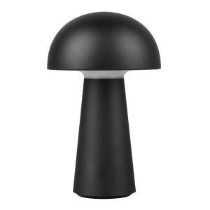 Schwarze Reality LED-Tischleuchte Lennon im Pilzdesign, Ø 13,6 cm.