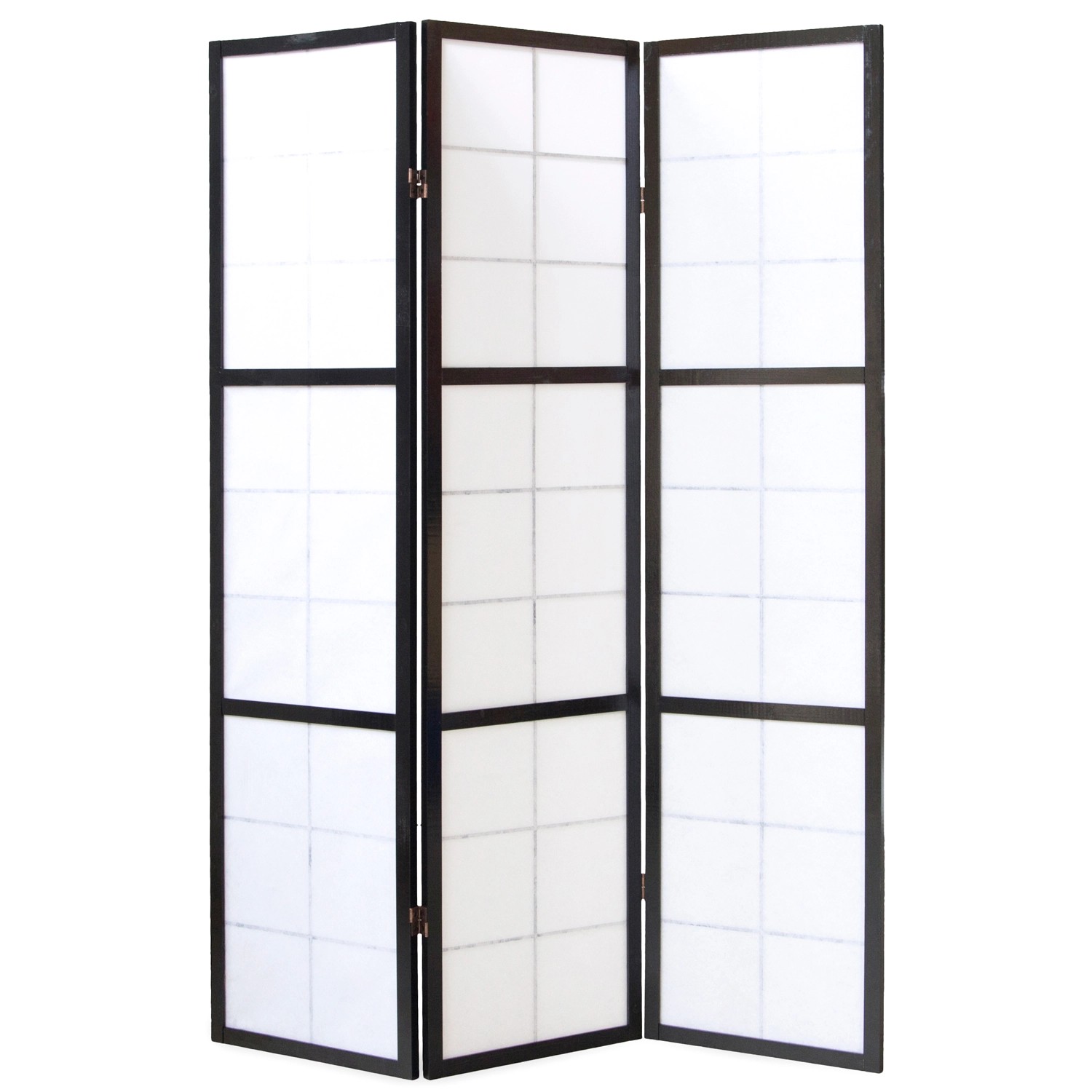 Homestyle4u 3-tlg. Paravent Shoji in Schwarz 132x175 cm 281_4