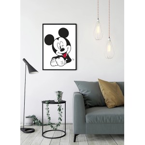 Komar Wandbild Mickey Mouse Funny, 50x70 cm. Lustiges Mickey Mouse Motiv im Bilderrahmen.