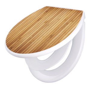 Banjado WC-Sitz mit Absenkautomatik und Bambus-Motiv, ein Klodeckel mit Kindersitz aus Polypropylen.