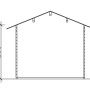 Skan Holz Gartenhaus Lugano 1 DS: Schemazeichnung mit Maßen (Höhe 296 cm, Wandhöhe 235 cm).