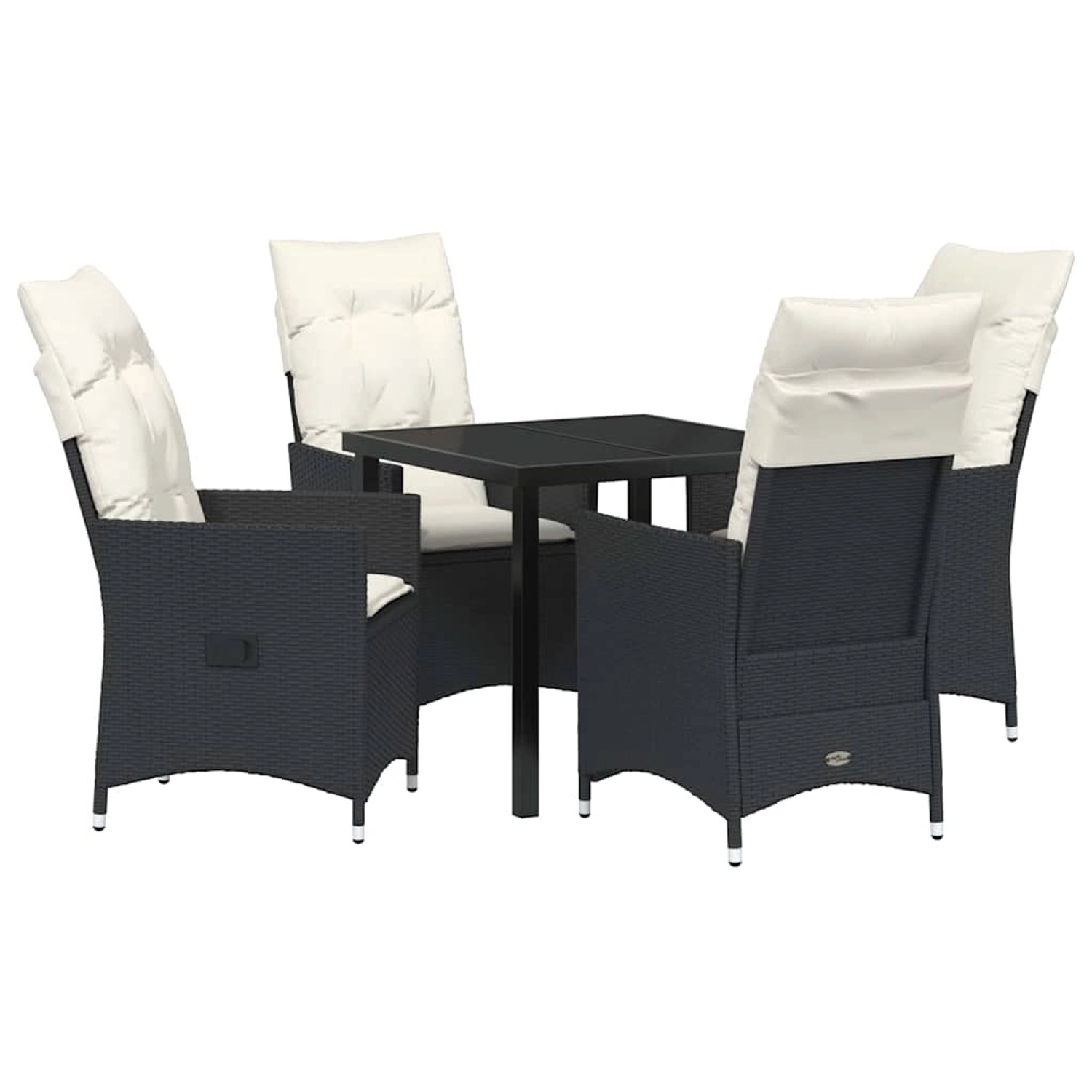 vidaXL Garten Essgruppe mit Kissen 5-Tlg Schwarz Poly Rattan 3379535 günstig online kaufen