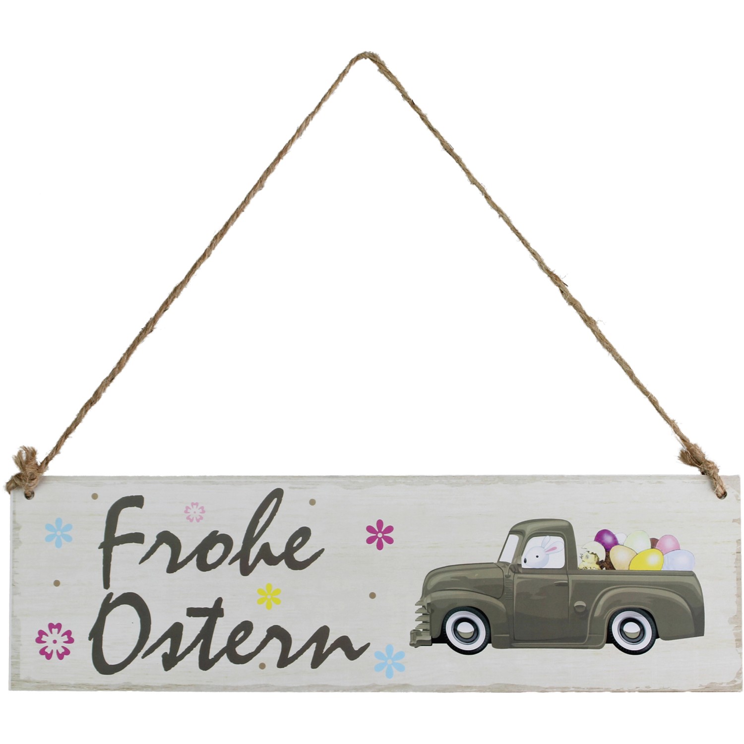 Türschild Frohe Ostern 10 cm x 34 cm x 6 cm Mehrfarbig