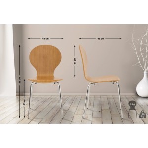 DELUKE 4er Set Besucherstuhl ATHENS Holz Eiche 43x45x86cm Konferenzstuhl Wartezimmerstuhl Bürostuhl