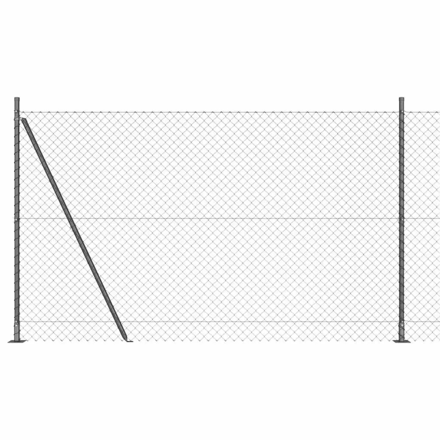 vidaXL Zaunpfosten Grau 10 x 1,4 m 40 x 40 mm Maschen Stahl und PVC 3351259 günstig online kaufen