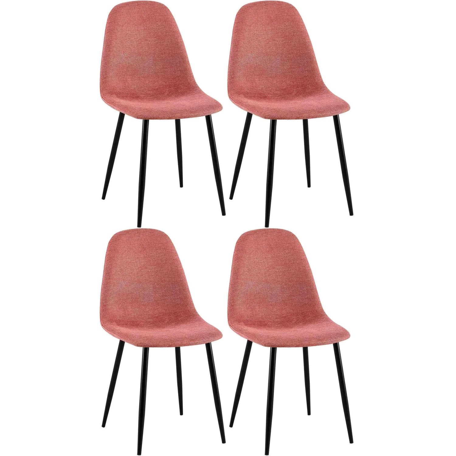 CLP 4er Set Esszimmerstühle Napier orange/Stoff