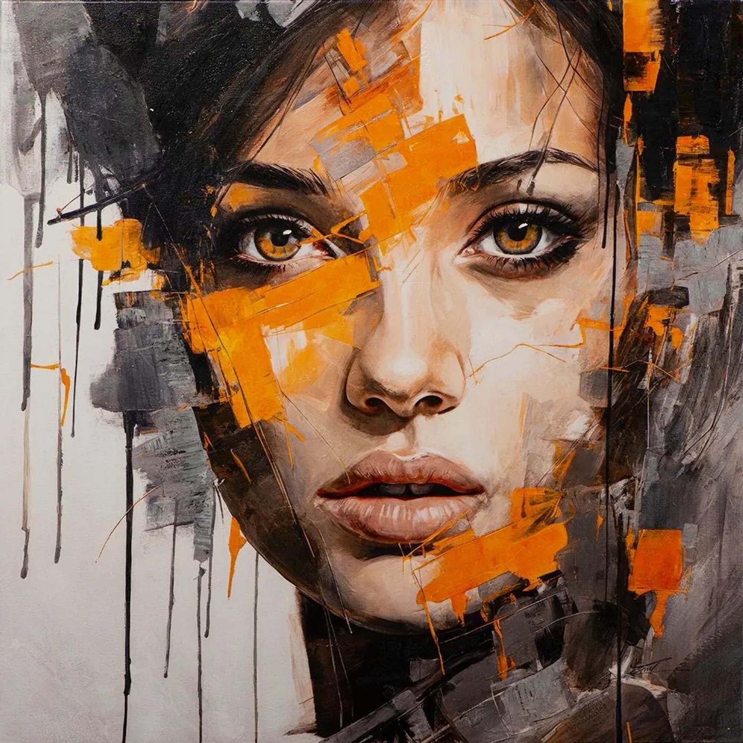 Art Universe Leinwandbild Brown Eyed Girl 100 x 100 cm