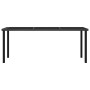 Schwarzer vidaXL Gartentisch aus Poly Rattan, Teil der 9-tlg Essgruppe.