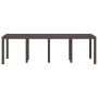 Rechteckiger, brauner vidaXL Gartentisch aus Poly Rattan, 250x100 cm, für bis zu 8 Personen.