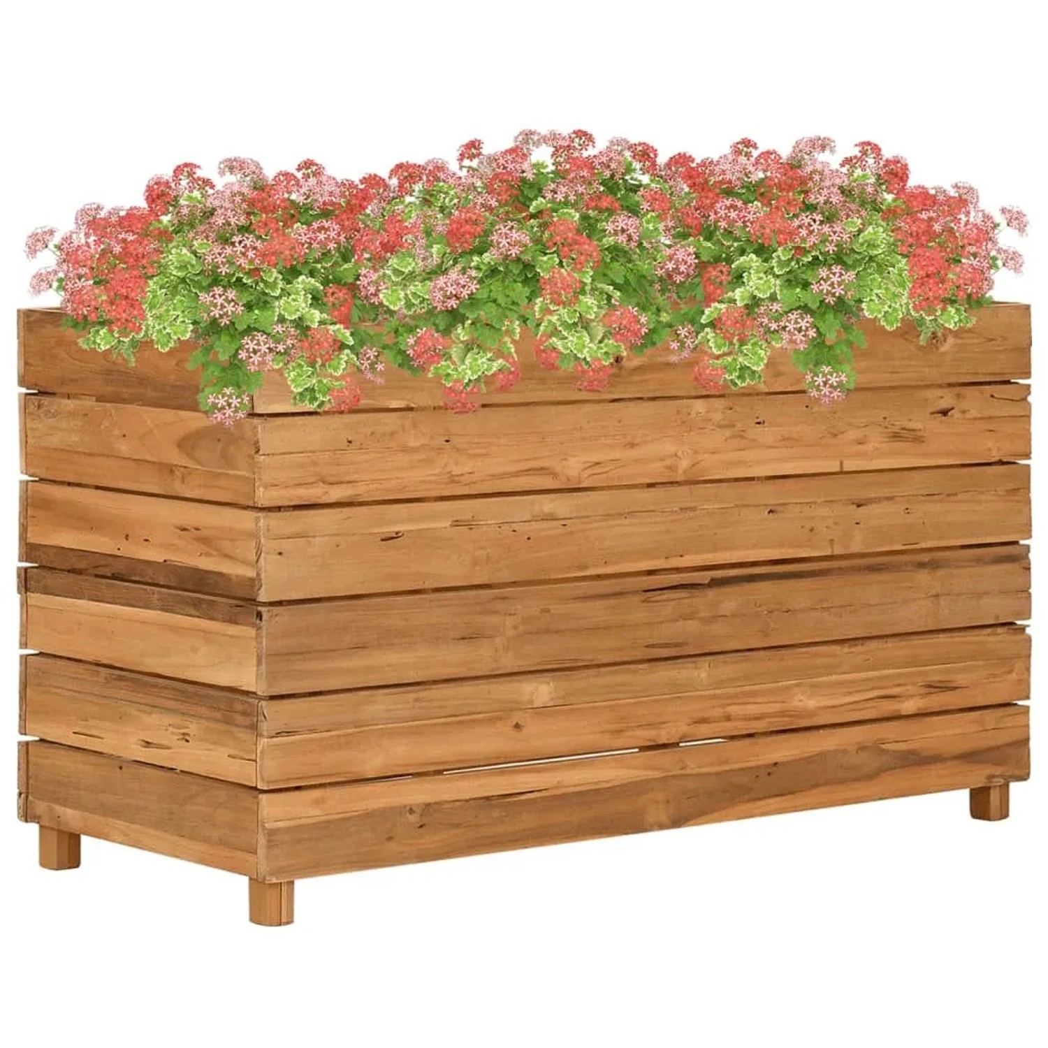vidaXL Hochbeet 100x40x55 cm Teak Altholz und Stahl 47425