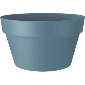 Elho Loft urban Pflanzschale, Ø 35 cm, vintage blau. Runde Form, ideal für Balkon und Terrasse.