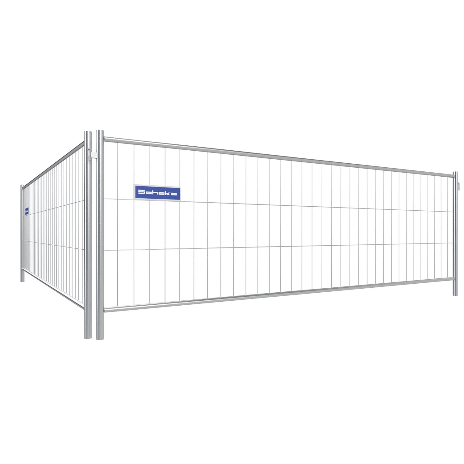 Mobilzaun Standard, 1,2x3,5m, feuerverzinkt, mit Haken und Ösen für einfache Montage.