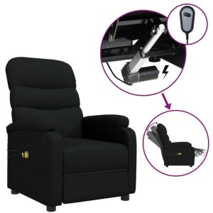 vidaXL Massagesessel Elektrisch Schwarz Stoff 3073696