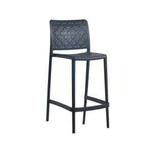 Anthrazitfarbener Papatya Barhocker Fame-S, 65 cm, für Garten und Terrasse.